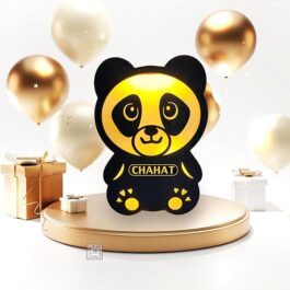 Custom Name Wooden Teddy Bear Lamp